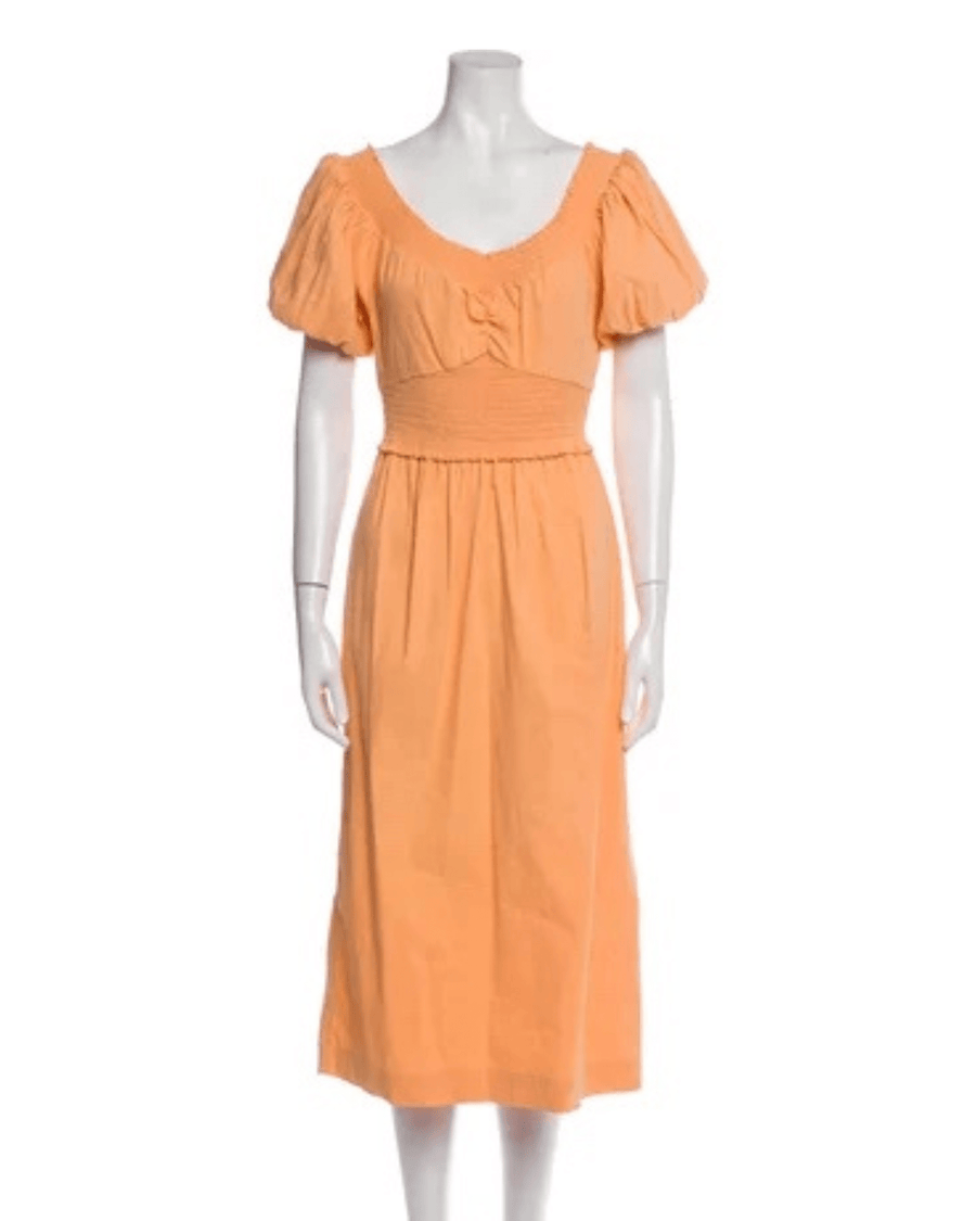A.L.C. Clothing Small Adena Puff Sleeve Dress- tangerine