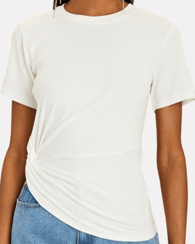 A.L.C. Clothing XS A.L.C White Bridget Twisted Cotton-Blend T-Shirt