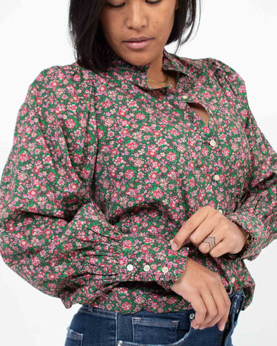 DÔEN Clothing XS Forest Floral Blouse