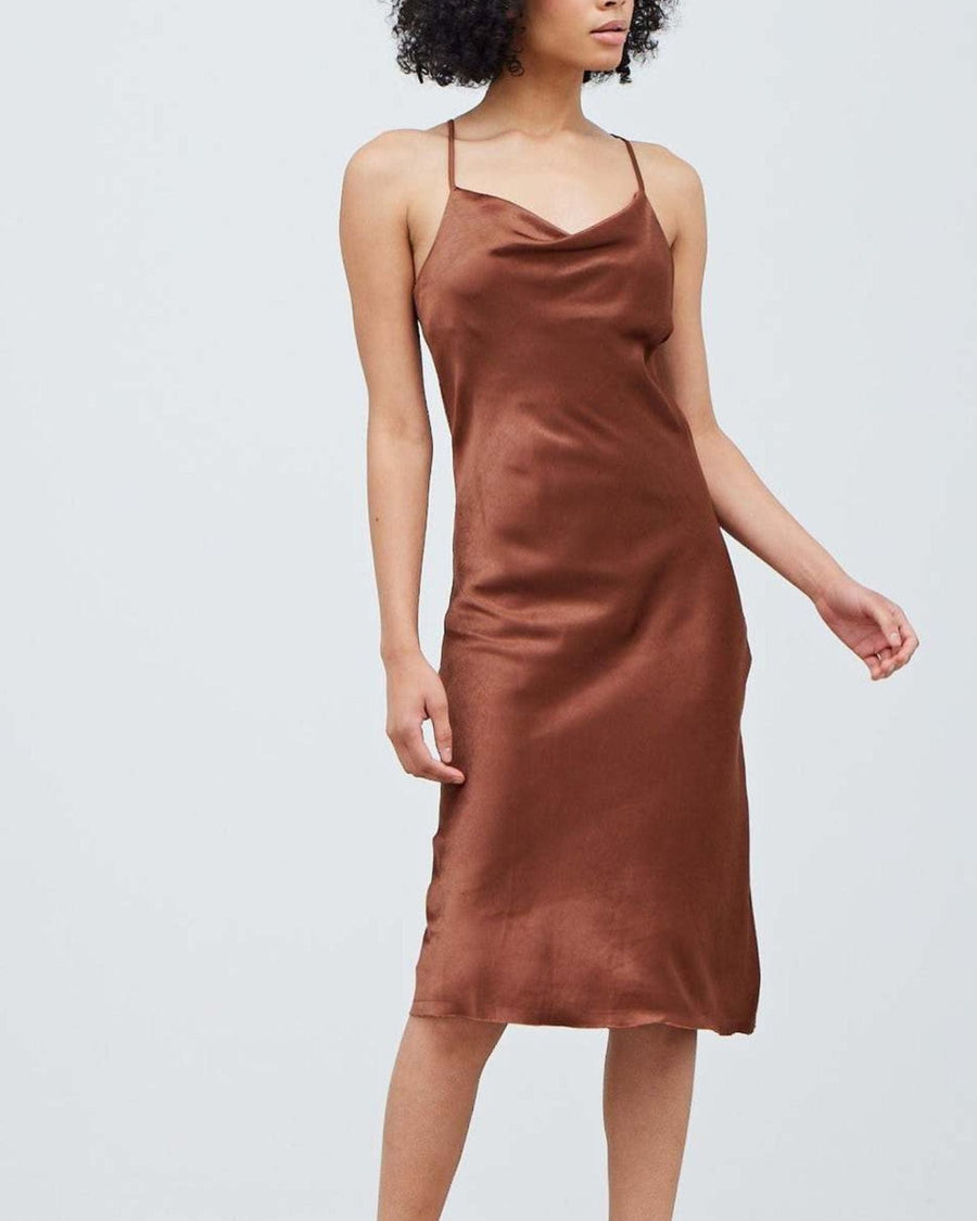 Grade + Gather Clothing Small Cowl Neck Satin Dress
