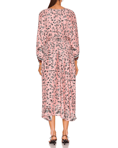 Natalie Martin Clothing Medium Alex Dress in Lotus Print Champagne