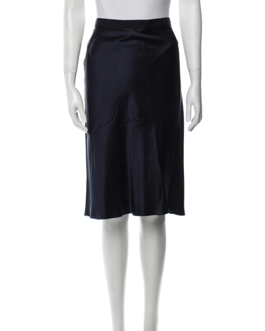 Nili Lotan Clothing Small | 4 Navy Silk Slip Skirt