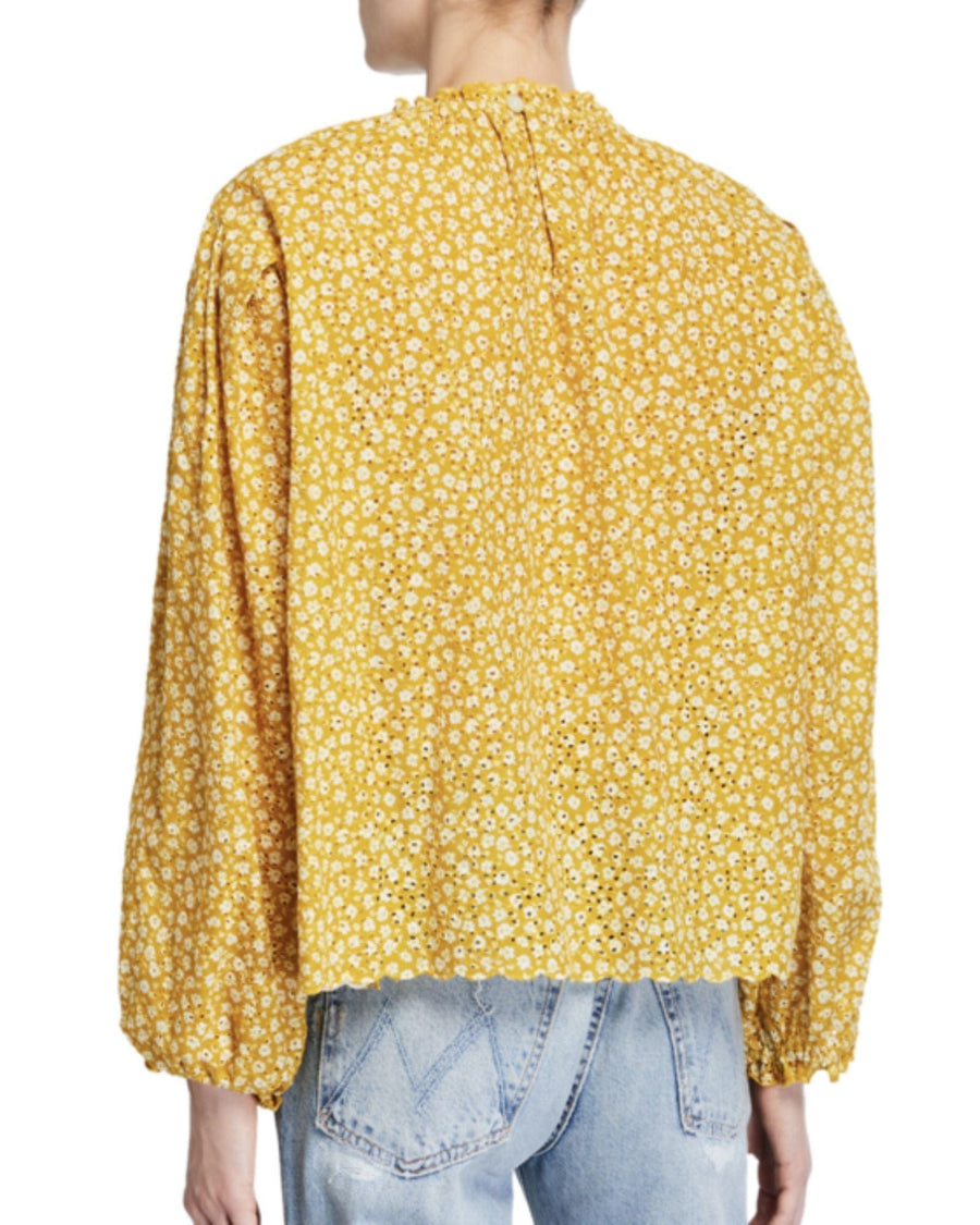 The Great Clothing Small Yellow Floral Eyelet Blouse