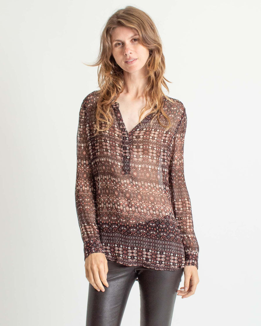 Sanctuary Clothing XS Printed Long Sleeve Blouse
