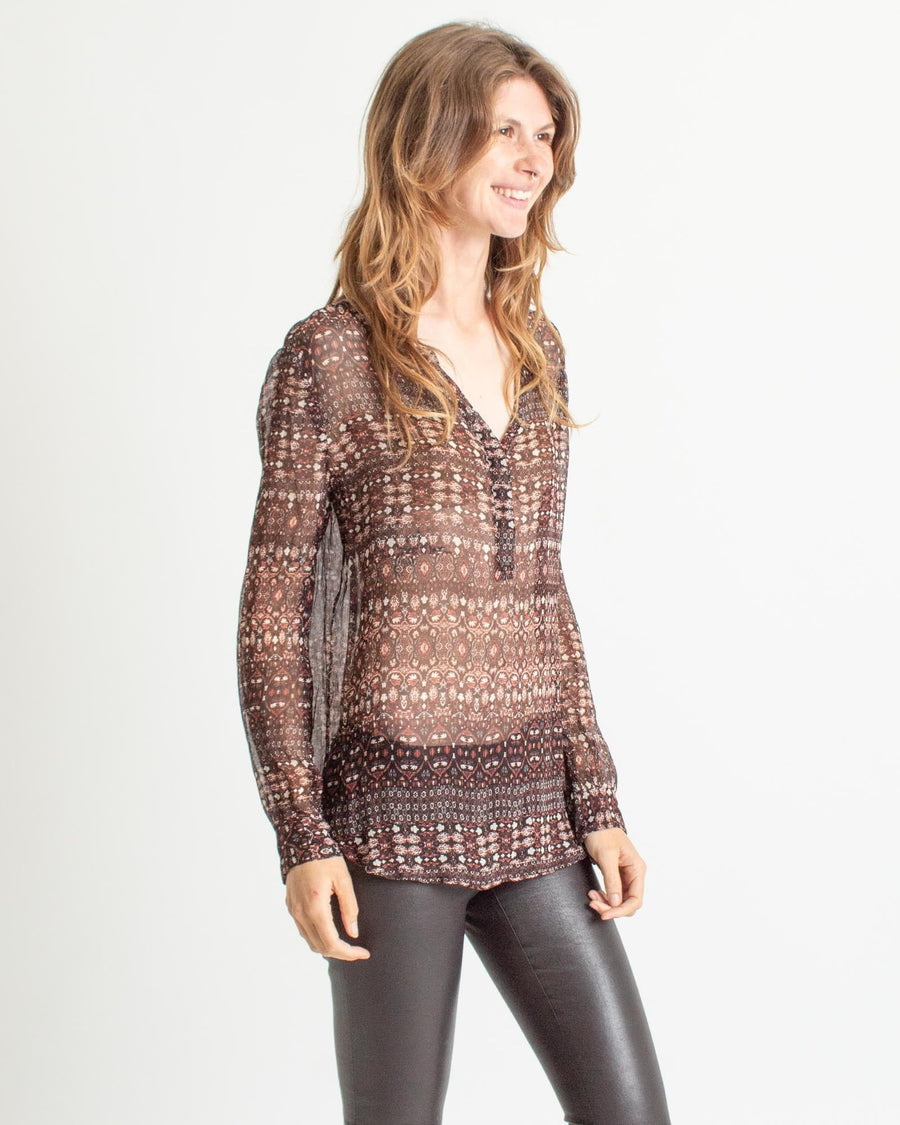 Sanctuary Clothing XS Printed Long Sleeve Blouse