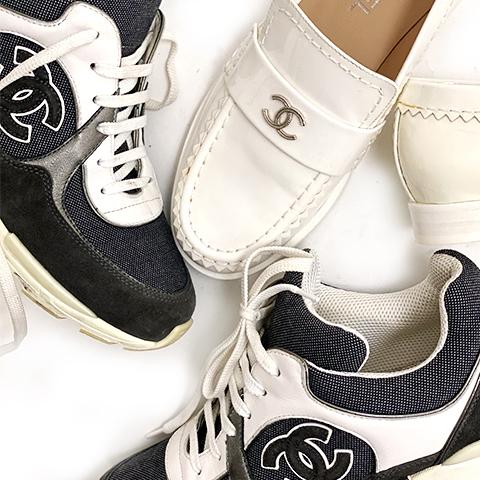 chanel white high top sneakers vintage