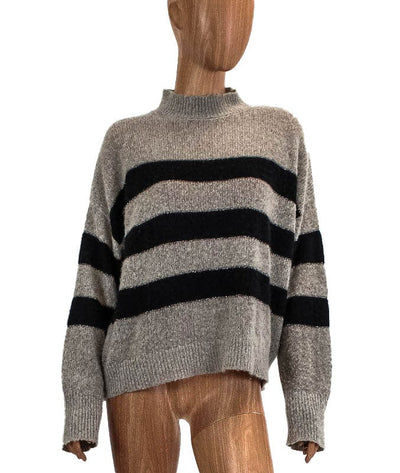 360 Cashmere Clothing Small High Neck Stripe Sweater