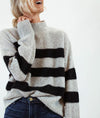360 Cashmere Clothing Small High Neck Stripe Sweater