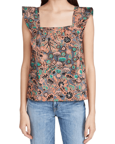 A.L.C. Clothing Small | US 0 Pleated Ruffled Printed Flutter Sleeve