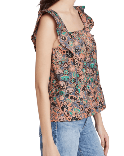 A.L.C. Clothing Small | US 0 Pleated Ruffled Printed Flutter Sleeve