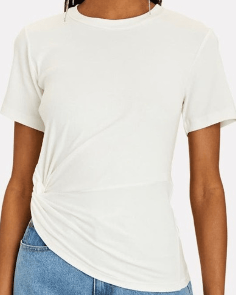 A.L.C. Clothing XS A.L.C White Bridget Twisted Cotton-Blend T-Shirt