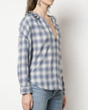 A Shirt Thing Clothing Small "Penelope" Top in "Soft Plaid Blue"