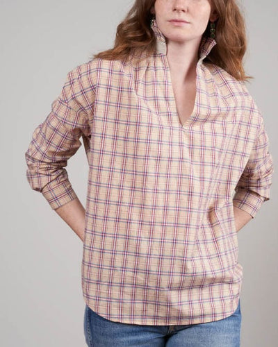 A Shirt Thing Clothing XS "Penelope Plaid" in Toast