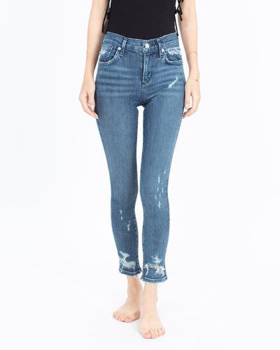 AGOLDE Clothing XXS | US 23 High-Rise Distressed Skinny Jeans