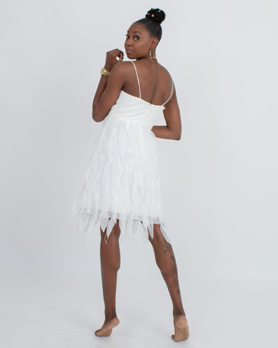Aidan Mattox Clothing XS | US 2 Feathered Sleeveless Dress