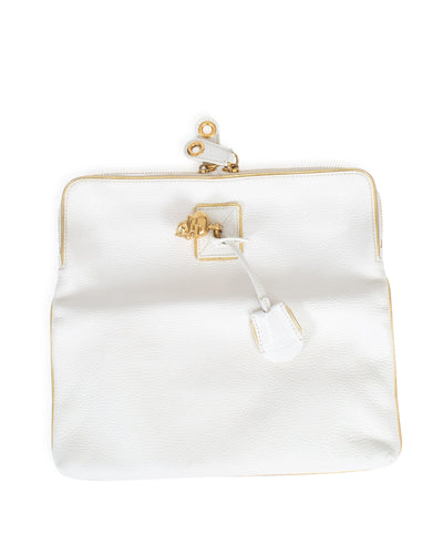 Alexander McQueen Bags One Size White Leather Skull Clutch