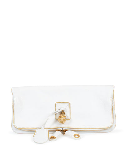 Alexander McQueen Bags One Size White Leather Skull Clutch