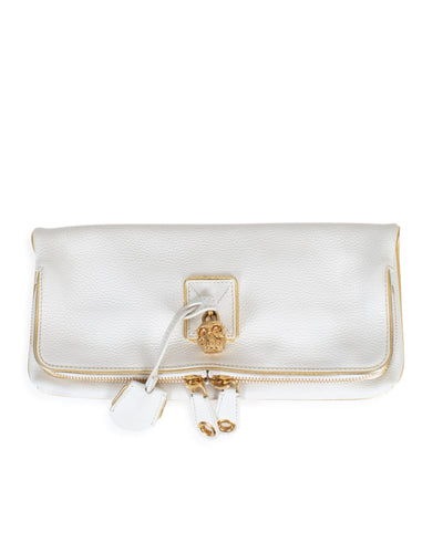 Alexander McQueen Bags One Size White Leather Skull Clutch