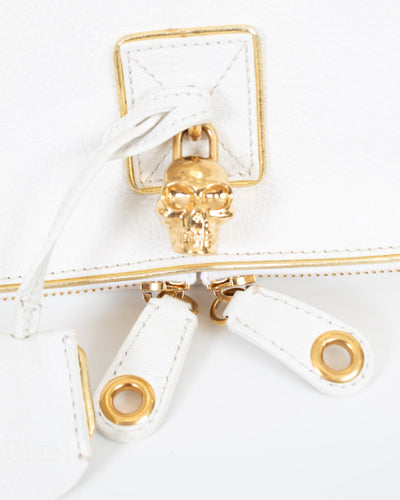 Alexander McQueen Bags One Size White Leather Skull Clutch