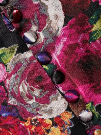 Alice + Olivia Clothing Small Mina Floral Mini Puff Sleeve