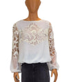 Alice + Olivia Clothing XS Floral Applique Blouse