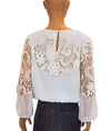 Alice + Olivia Clothing XS Floral Applique Blouse