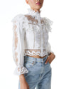 Alice + Olivia Clothing XS "Marlo" Eyelet Peplum Blouse