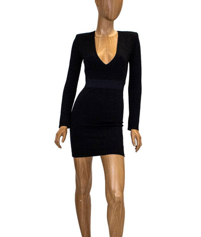 Alice + Olivia Clothing XS | Size 0 Deep V-Neck Long Sleeve Cocktail Dress