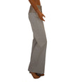 Alvin Valley Clothing XS | US 0 I FR 34 Khaki Mid-Rise Flare Trousers with Leather Trim