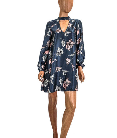 Amanda Uprichard Clothing Small Floral Silk Long Sleeve Dress