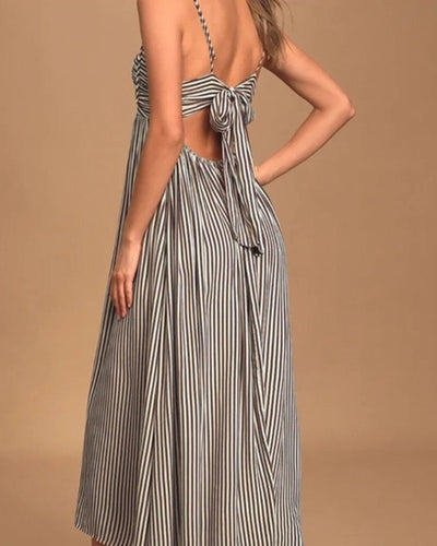 Amuse Society Clothing Medium "Fern" Striped Midi Dress