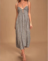 Amuse Society Clothing Medium "Fern" Striped Midi Dress