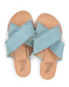 Ancient Greek Sandals Shoes Large | US 10 Denim Crossover Fringe Flat Sandals