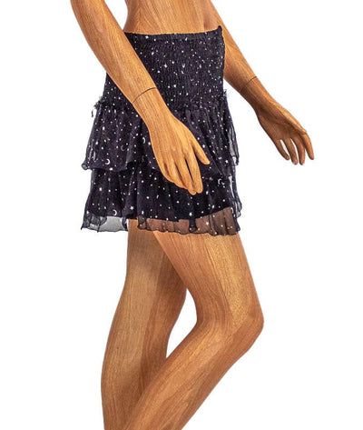Anine Bing Clothing Medium Galaxy Print Mini Skirt