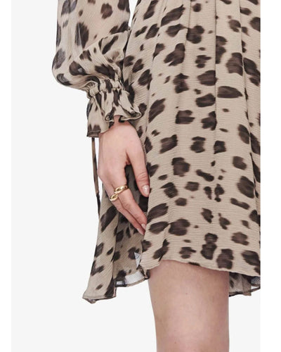 Anine Bing Clothing Small "Elliana" Leopard Silk Dress
