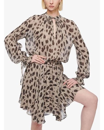 Anine Bing Clothing Small "Elliana" Leopard Silk Dress