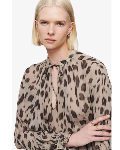 Anine Bing Clothing Small "Elliana" Leopard Silk Dress