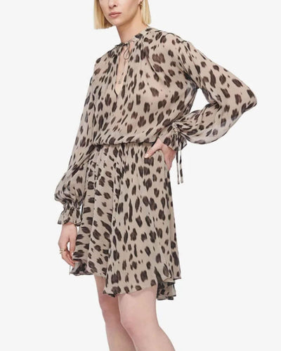 Anine Bing Clothing Small "Elliana" Leopard Silk Dress
