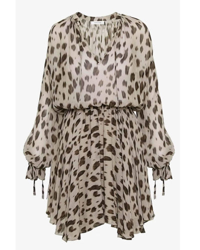 Anine Bing Clothing Small "Elliana" Leopard Silk Dress