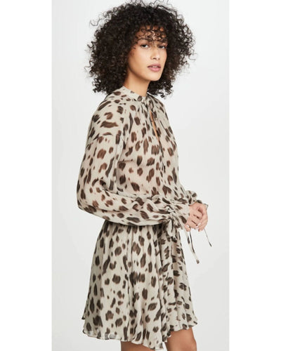 Anine Bing Clothing Small "Elliana" Leopard Silk Dress
