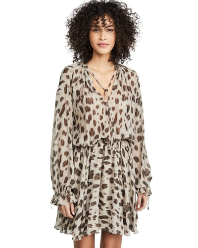 Anine Bing Clothing Small "Elliana" Leopard Silk Dress