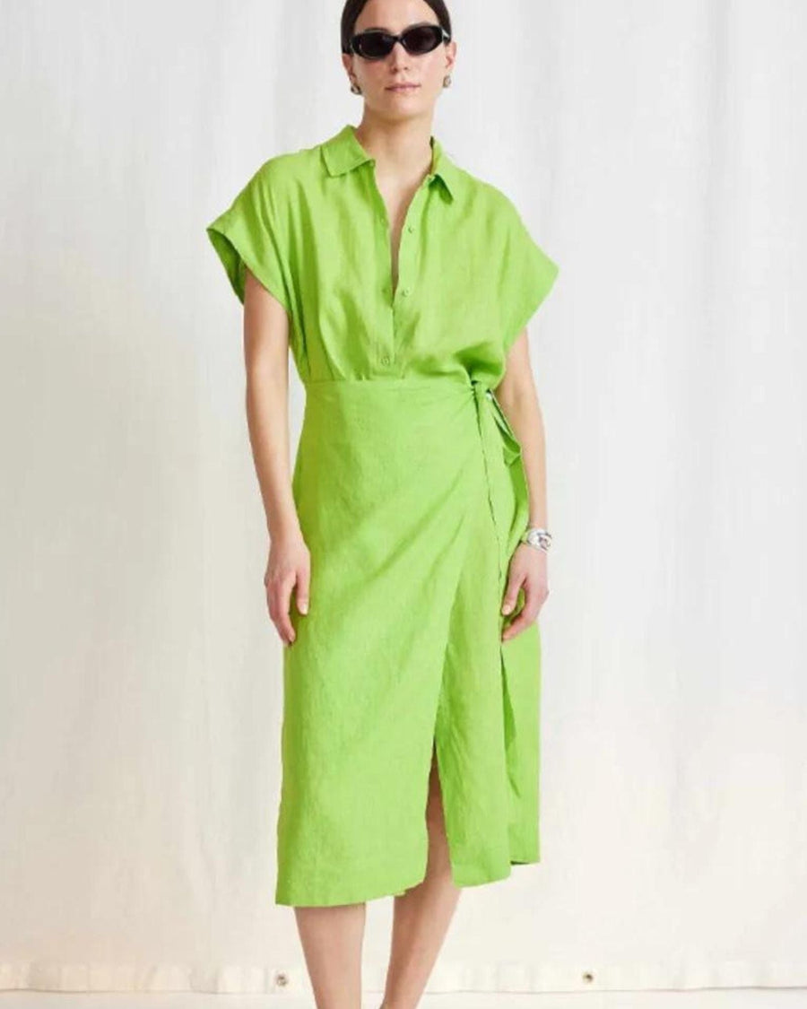 APIECE APART Clothing Medium Catania Dress in Neon Lime