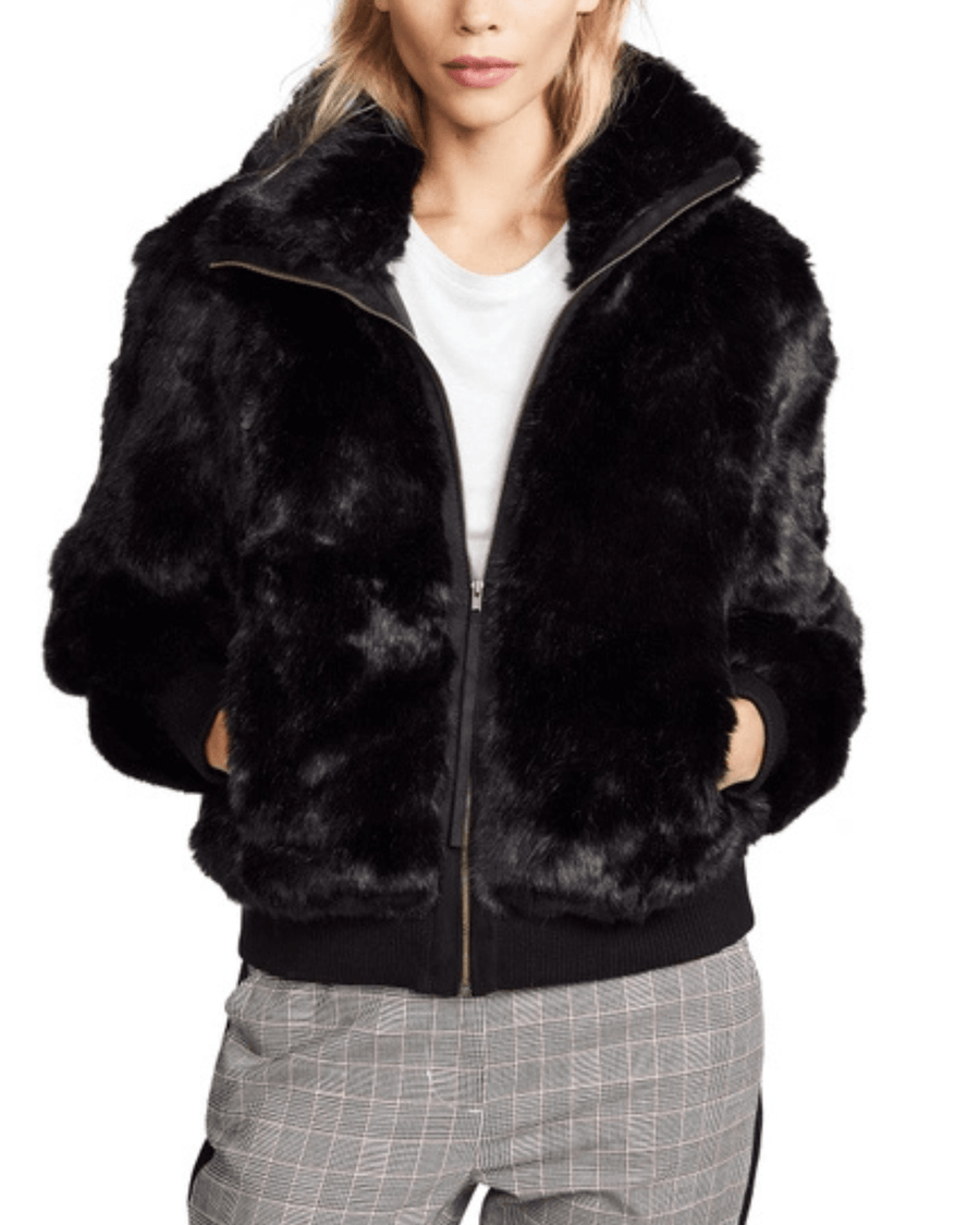 APIECE APART Clothing Small Maarten Fur Bomber Jacket In Black
