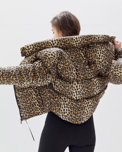 APPARIS Clothing Small "Paula" Leopard Puffer Coat