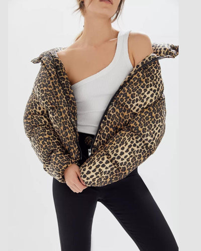 APPARIS Clothing Small "Paula" Leopard Puffer Coat