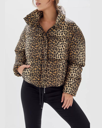 APPARIS Clothing Small "Paula" Leopard Puffer Coat