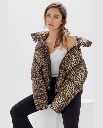 APPARIS Clothing Small "Paula" Leopard Puffer Coat