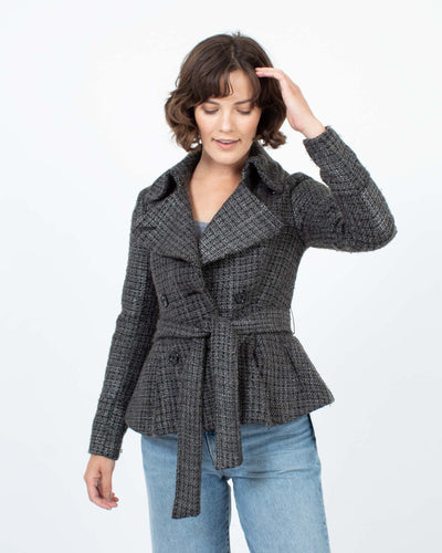 Armani Exchange Clothing Small Double Breasted Tweed Jacket