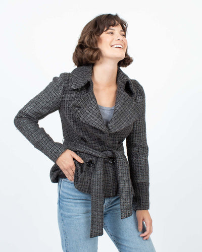 Armani Exchange Clothing Small Double Breasted Tweed Jacket