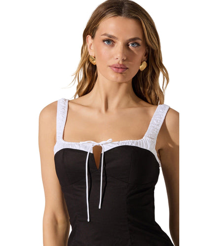 ASTR the Label Clothing Small Contrast Milkmaid Top